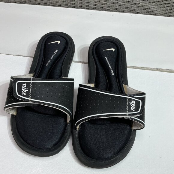 Nike Womens Comfort Slide Sandals Size 6 Black & White - Picture 2 of 8